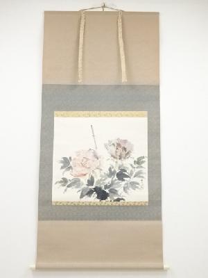 小林五浪筆　牡丹　肉筆紙本掛軸（共箱）